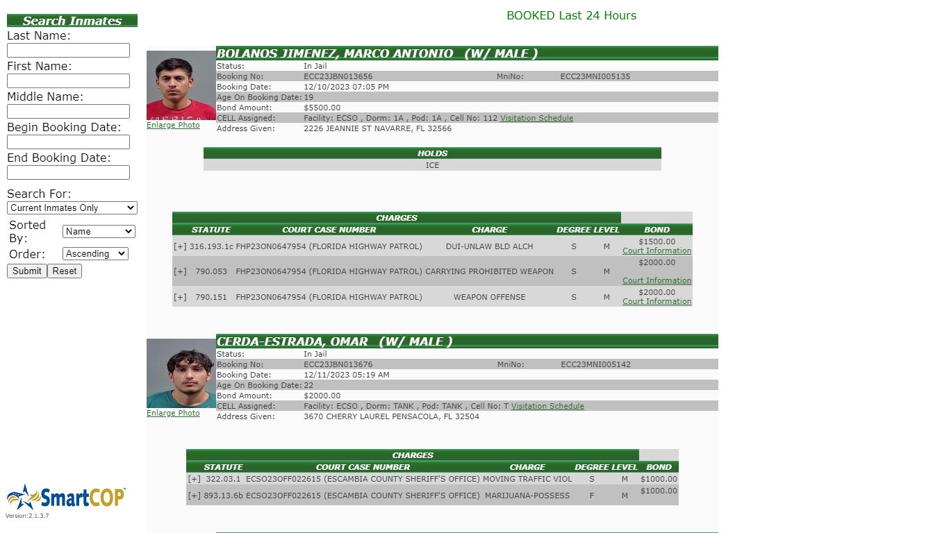 JAIL View - Escambia County, Florida